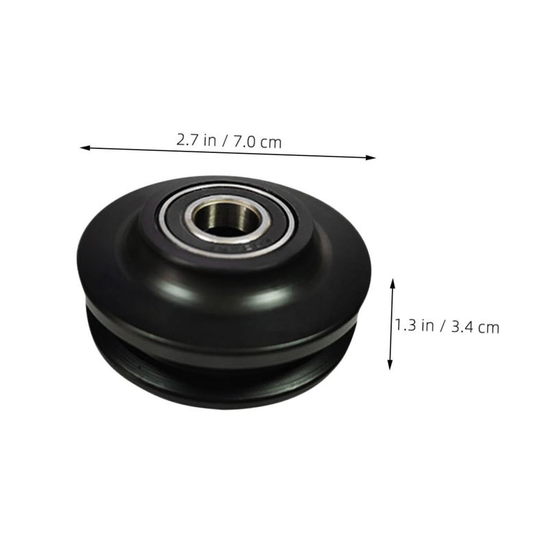 2pcs Black U Groove Barn Door Roller Wheels Sliding Door Pulley For Wardrobe Track Hardware - Image 3