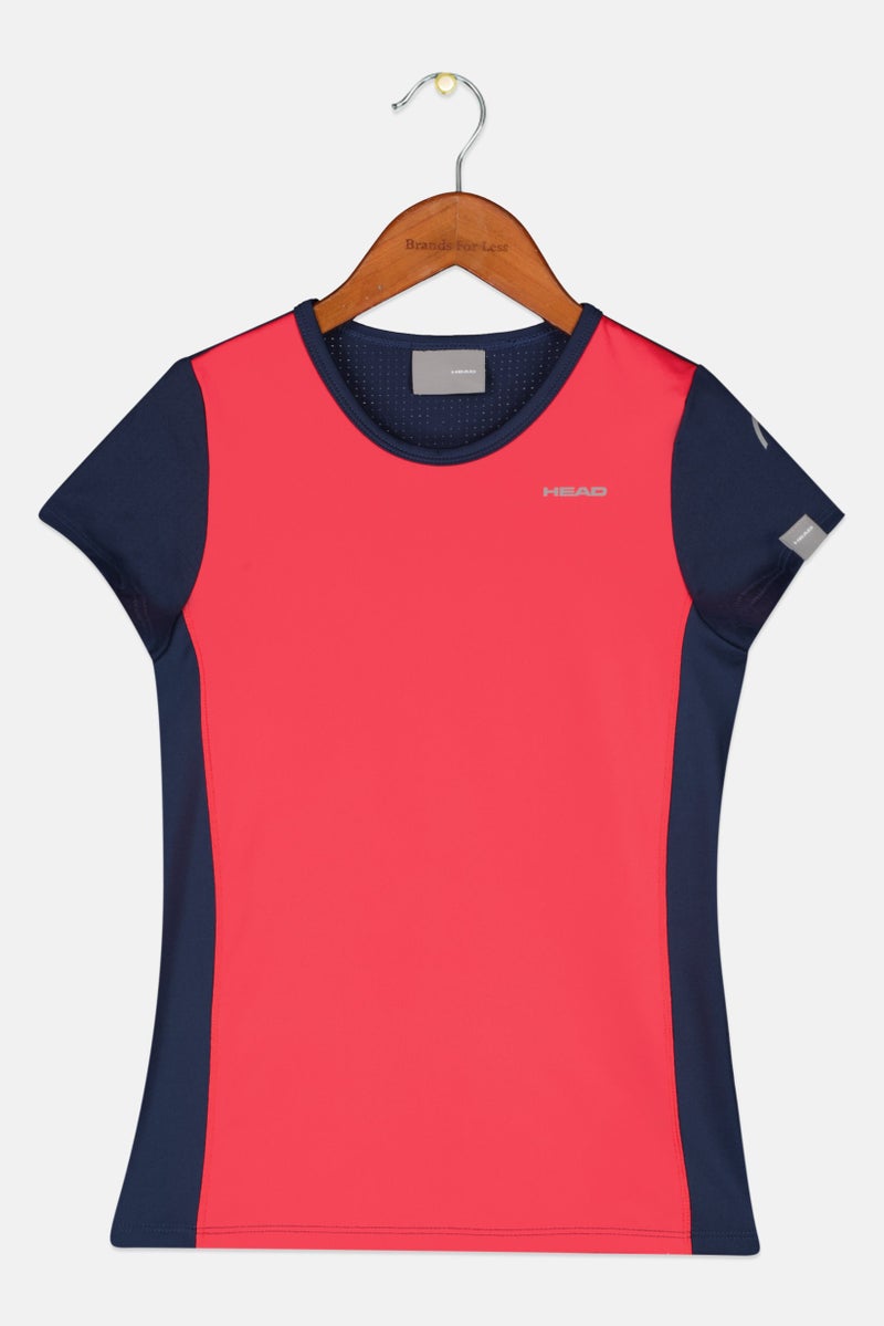 HEAD Kids Girl Sportswear Fit Short Sleeve T-Shirt, Dark Pink - Image 1