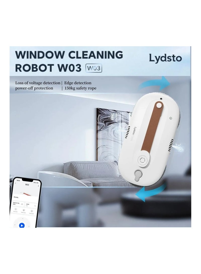 Lydsto Window Cleaning Robot W03 Smart Automatic Robot for Cleaning of Window With 2 Nozzle Design, 3 Cleaning Modes,App Control & Safety Lock - White