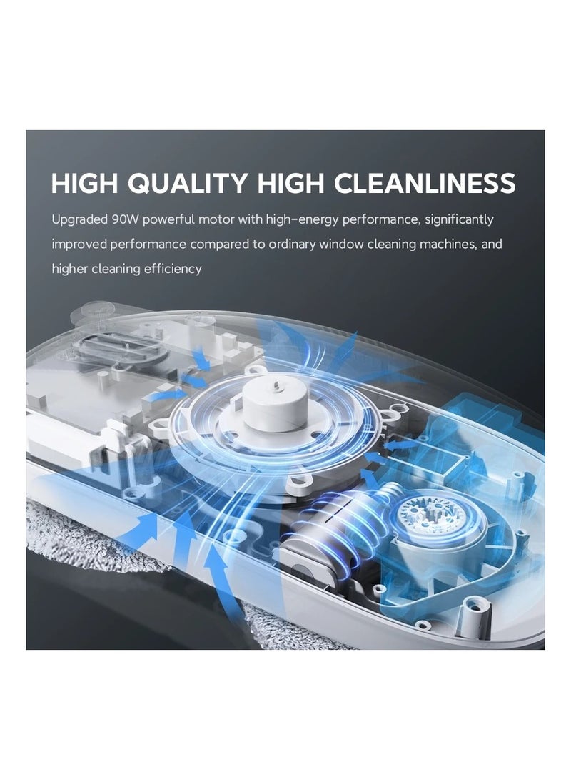 Lydsto Window Cleaning Robot W03 Smart Automatic Robot for Cleaning of Window With 2 Nozzle Design, 3 Cleaning Modes,App Control & Safety Lock - White