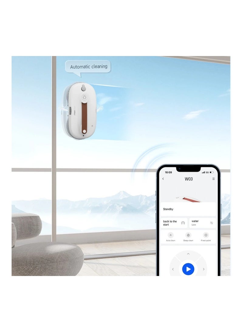 Lydsto Window Cleaning Robot W03 Smart Automatic Robot for Cleaning of Window With 2 Nozzle Design, 3 Cleaning Modes,App Control & Safety Lock - White