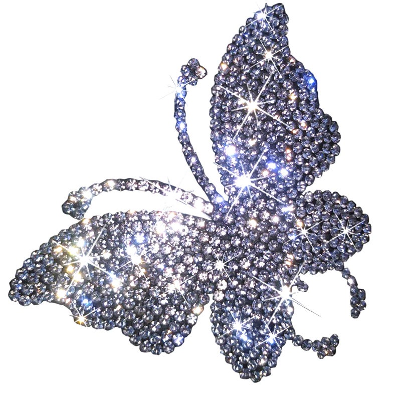 DBlosp 2 PCS Crystal Car Decoration Stickers Butterfly Bling Crystal Rhinestone Car Sticker Decal,Decorate Cars Bumper Window Laptops Luggage Rhinestone Sticker,Decoration Bling Bling Interior Accessories - Image 1