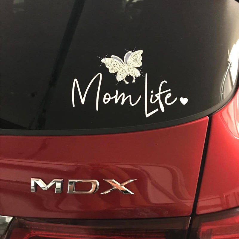 DBlosp 2 PCS Crystal Car Decoration Stickers Butterfly Bling Crystal Rhinestone Car Sticker Decal,Decorate Cars Bumper Window Laptops Luggage Rhinestone Sticker,Decoration Bling Bling Interior Accessories - Image 3