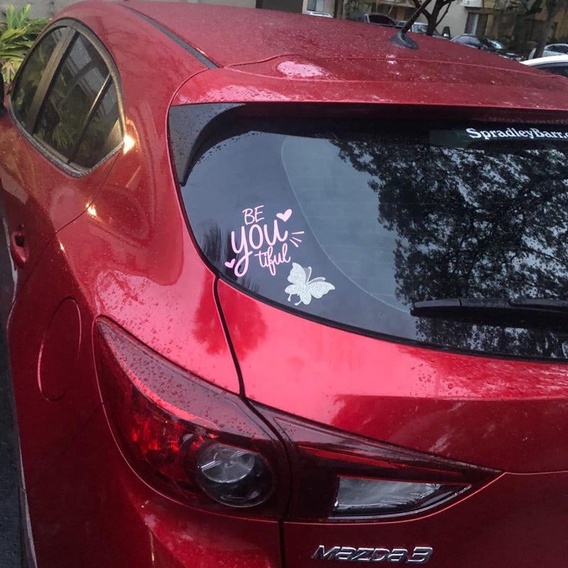 DBlosp 2 PCS Crystal Car Decoration Stickers Butterfly Bling Crystal Rhinestone Car Sticker Decal,Decorate Cars Bumper Window Laptops Luggage Rhinestone Sticker,Decoration Bling Bling Interior Accessories - Image 4
