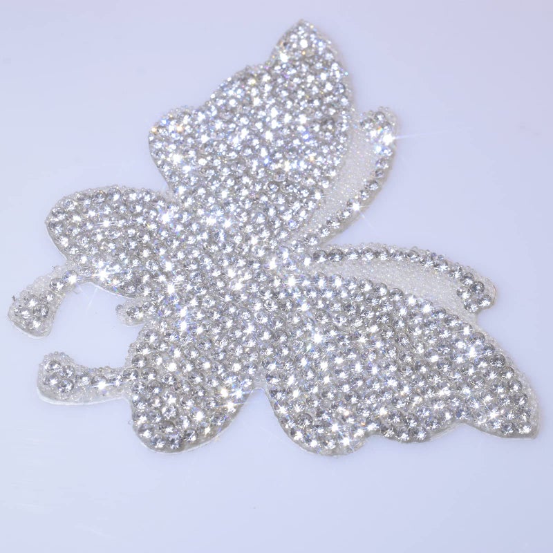 DBlosp 2 PCS Crystal Car Decoration Stickers Butterfly Bling Crystal Rhinestone Car Sticker Decal,Decorate Cars Bumper Window Laptops Luggage Rhinestone Sticker,Decoration Bling Bling Interior Accessories - Image 2