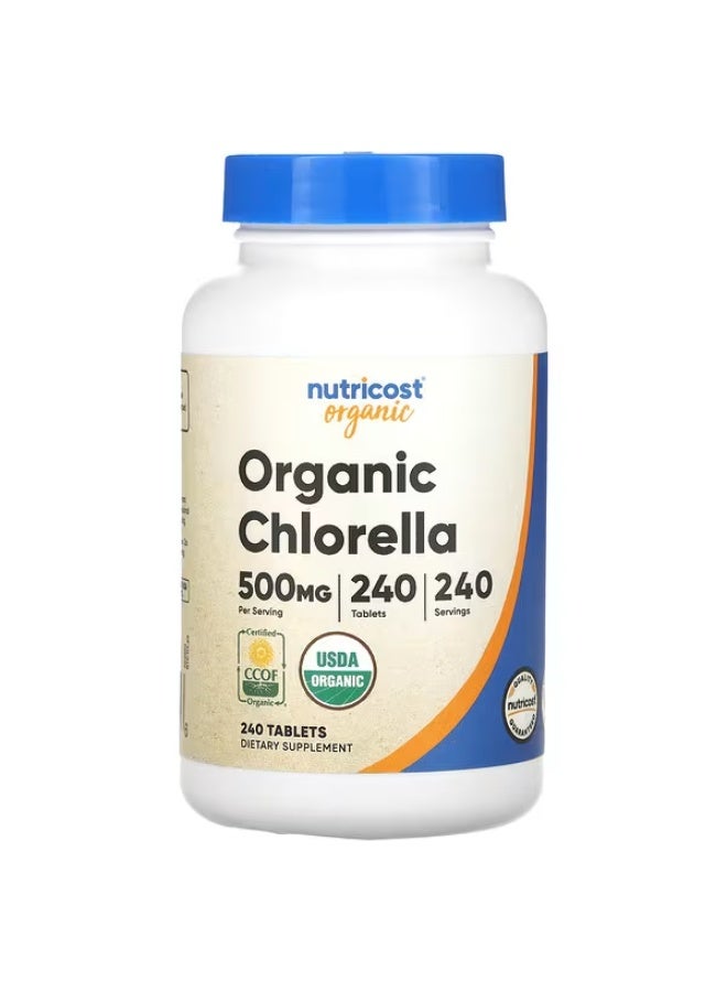 Nutricost, Organic Chlorella, 500 mg, 240 Tablets - Image 1