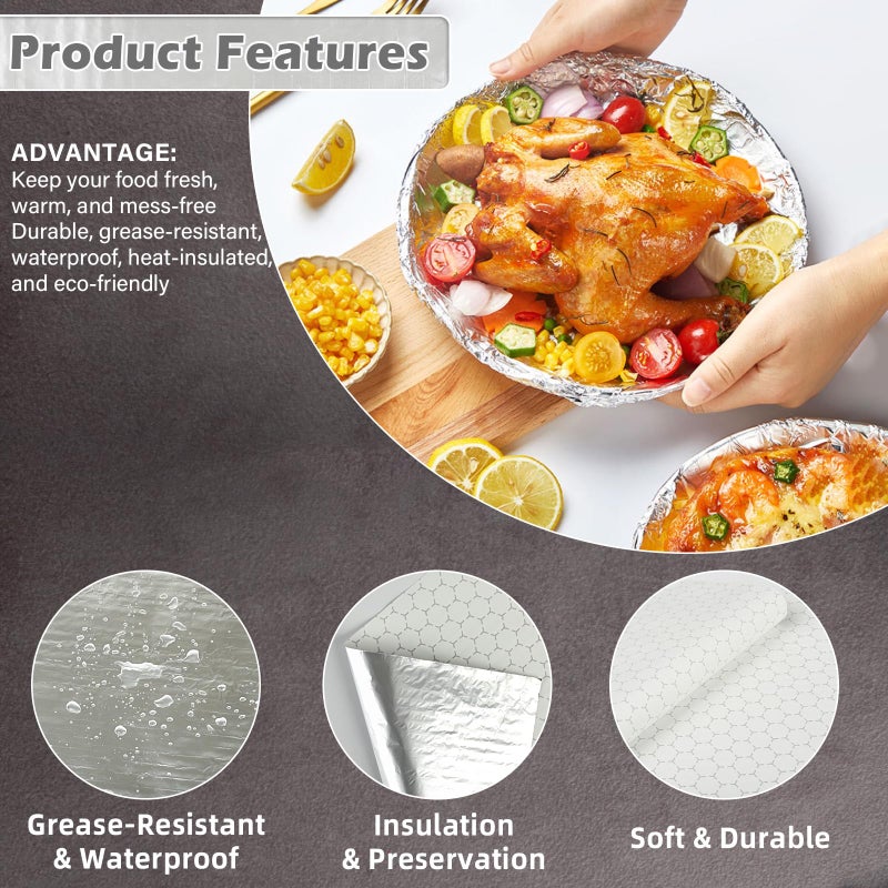 CELSOL 50 Pack Premium Insulated Foil Sandwich Wrap Sheets, 12"x12" Pre-Cut Foil Paper for Hot Dogs, Burgers, Burritos, Food Wrapping, Grease-Resistant and Waterproof, Heat & Cold Insulation for Freshness - Image 3