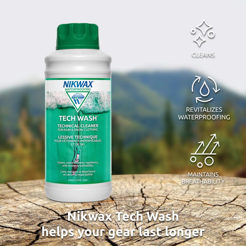 Nikwax Tech Wash 34 fl. oz Tech Wash Technical Cleaner for Jackets and Outerwear, Restores Waterproofing in Rain, Ski, and Snow Gear, Safe for Gore-Tex and DWR - Image 3