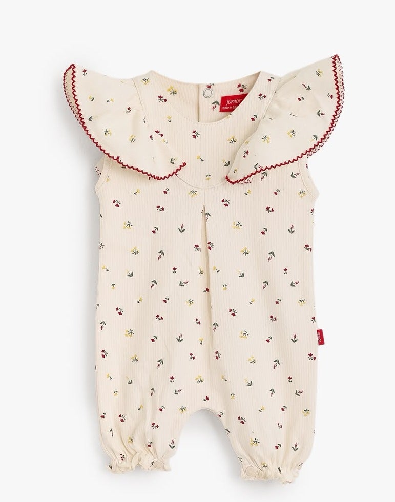 Junior Baby Girl Floral Romper, Cream code 1765