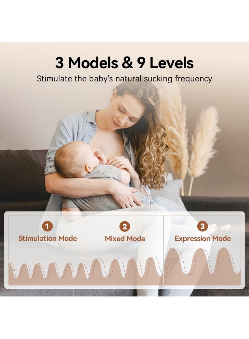 Electric Breast Pump, LED Display, Hands-Free Portable Milk Extractor, Wearable 3 Modes, Silent Automatic Milker 25.5mm - Image 2