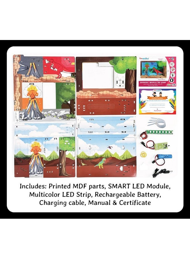 فنفينشين مصباح جوراسيك ثلاثي الأبعاد الذكي مع التحكم في الصوت والضوء - مجموعة أدوات تعليمية STEM DIY (استخدم التصفيق لتغيير اللون والتشغيل التلقائي في الظلام) - Image 5
