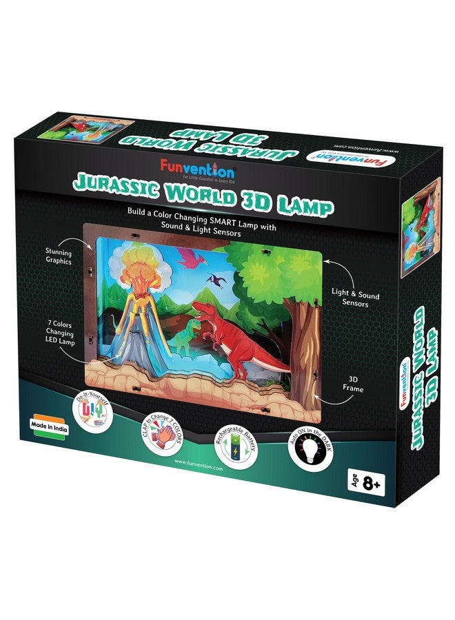 فنفينشين مصباح جوراسيك ثلاثي الأبعاد الذكي مع التحكم في الصوت والضوء - مجموعة أدوات تعليمية STEM DIY (استخدم التصفيق لتغيير اللون والتشغيل التلقائي في الظلام) - Image 1