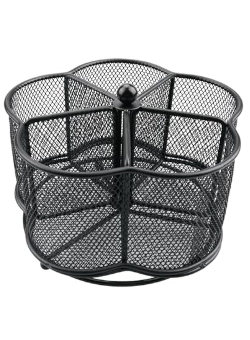 KASTWAVE Utensil Caddy Holder, Desktop Rotating Pen Holder, 360° Rotating Silverware Caddy Holder Countertop, 5 Compartment Whirling Utensil Holder, for Spoons, Forks, Pen and Knives,Tongs, Office Accessories - Image 1