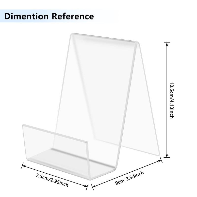 TERRIFI 6 Packs Clear Acrylic Book Stand, Transparent Book Display Stand, Book Stands for Display, Acrylic Bookshelf for Displaying Picture Albums, Books, Music Sheets, Notebooks, Artworks - Image 5