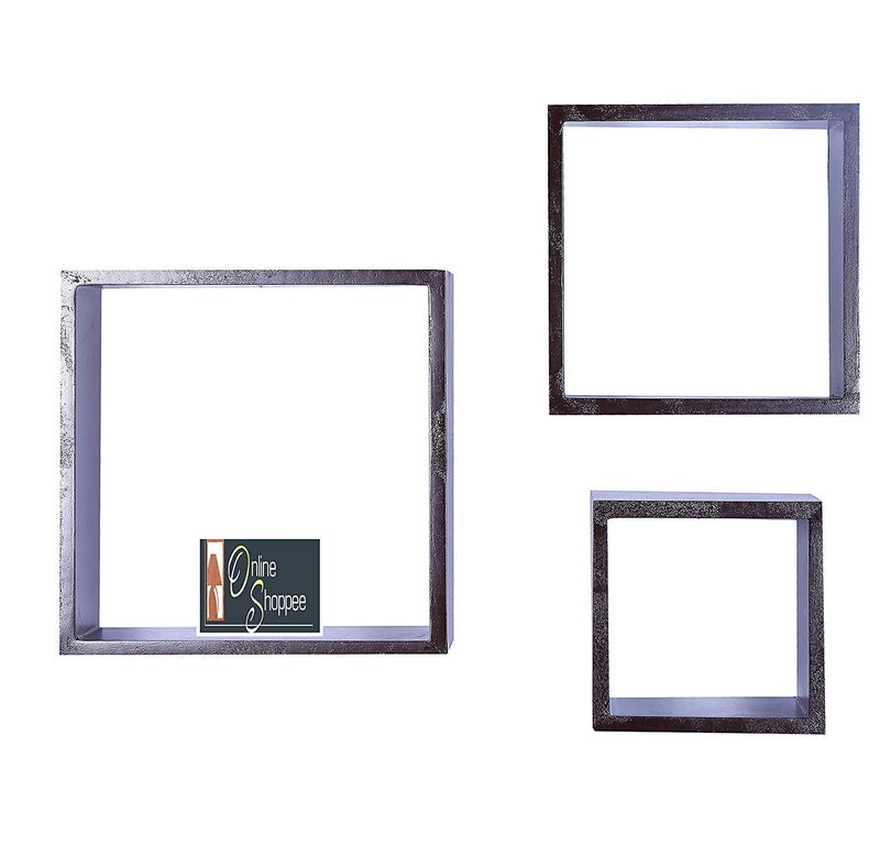 Onlineshoppee Frente Set of 3 Floating Wall Shelves Brown - Image 4