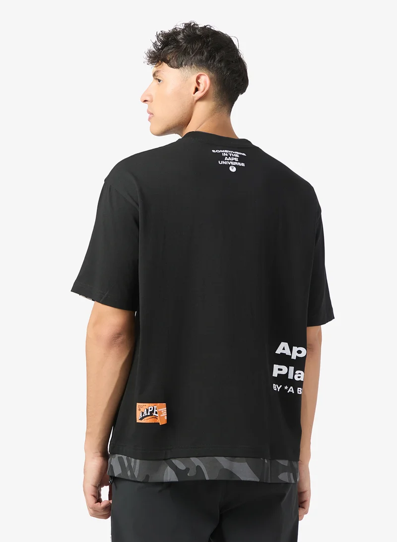 AAPE Moonface logo camo short sleeve tee