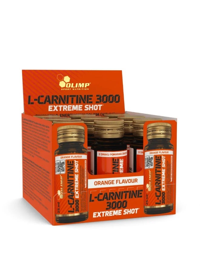 Sport Nutrition L-Carnitine 3000 Extreme, Orange Flavour, 9 Vials – Boosts Energy & Fat Metabolism with Vitamin B6