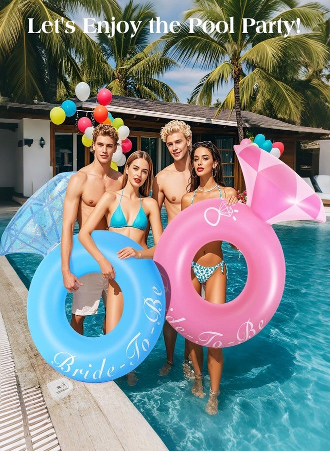 HeySplash Pool Floats, Inflatable Diamond Ring Pool Float, Large Engagement Ring Floatie for Bachelorette Party, Swim Tube River Lake Wedding Bride Stagette Decor Fun Toy Raft for Adults, Blue - Image 4