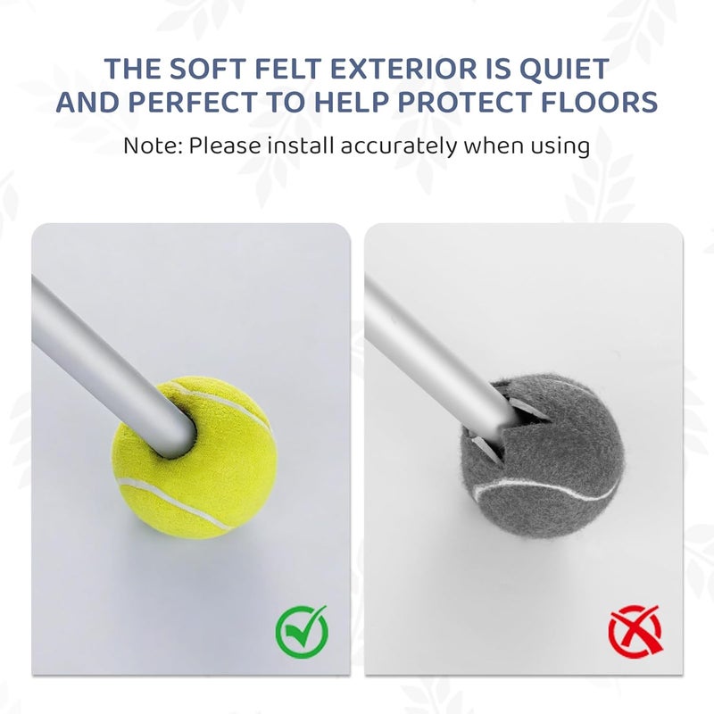 ANCKNE Walker Tennis Balls Precut Tennis Balls for Walkers 4PCS Walkers Legs Universal Precut Glide Balls, Heavy Duty Long Lasting Felt Pad Glide Coverings - Image 4
