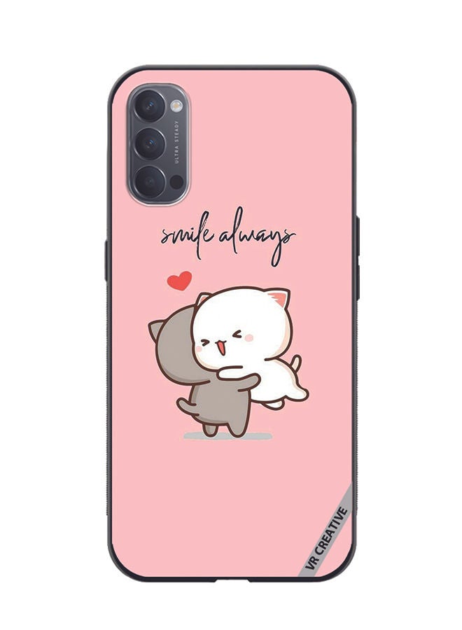 VR CREATIVE Protective Case Cover For Oppo Reno4 Pro 5G Smile Always Design Multicolour - Image 1