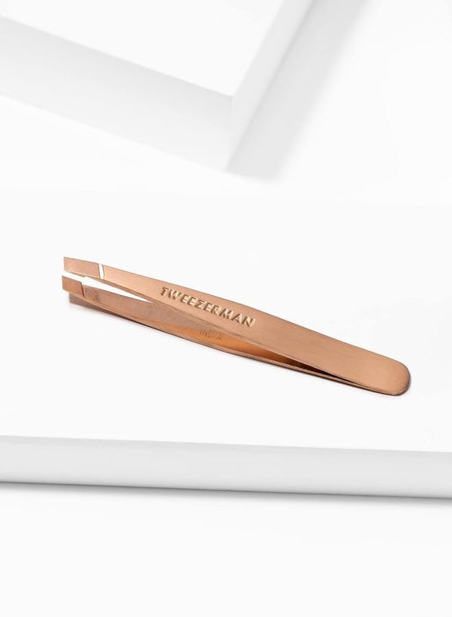 Tweezerman Rose Gold Mini Slant Tweezer - Tweezers for Eyebrows, Travel Tweezers for Eyebrows, Facial Hair, Ingrown Hair - Image 4