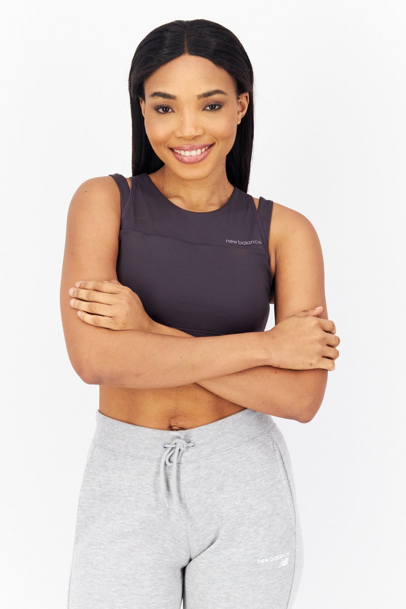 New Balance Women Sportswear Fit Lightly Padded Training Sports Bra, Light Purple  - Image 1
