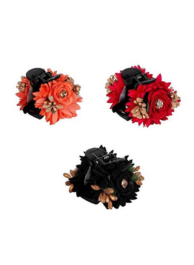 ACCESSHER Multicolor Acrylic Material Stone Clip for Women;Hair Clutcher for Women and Girls Pack of 3 - Image 1