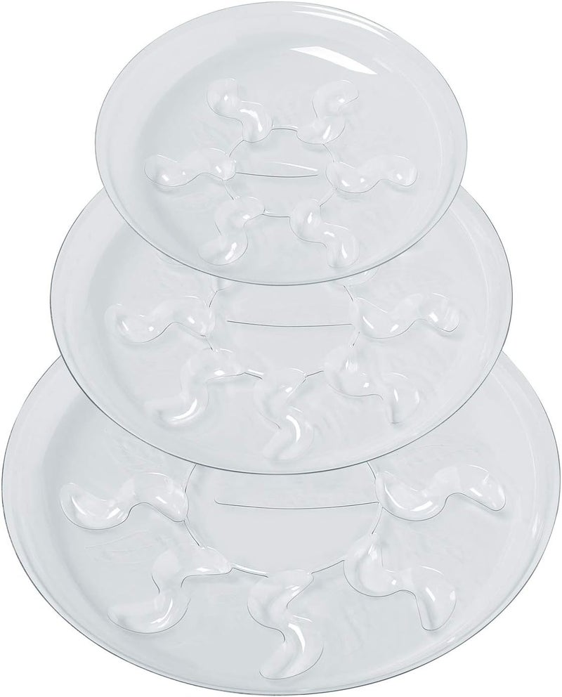 Idyllize Store 15 Pack Assorted Sizes 6 8 10 Inch Clear Thick Plastic Heavy Duty Sturdy Plant Saucer Drip Trays for pots, 5 Pieces of Each Size (Assorted Sizes 6'', 8'', 10'') - Image 1
