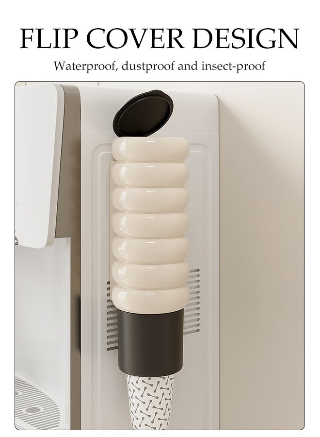 DUNISO حامل أكواب ورقي قابل للتخلص مثبت على الحائط - تخزين أكواب ورقية شفاف مضاد للغبار لحامل أكواب الماء - موفر للمساحة لحامل أكواب ورقية قابل للتخلص لمبردات الماء والمكاتب والمنازل والمطاعم - Image 3