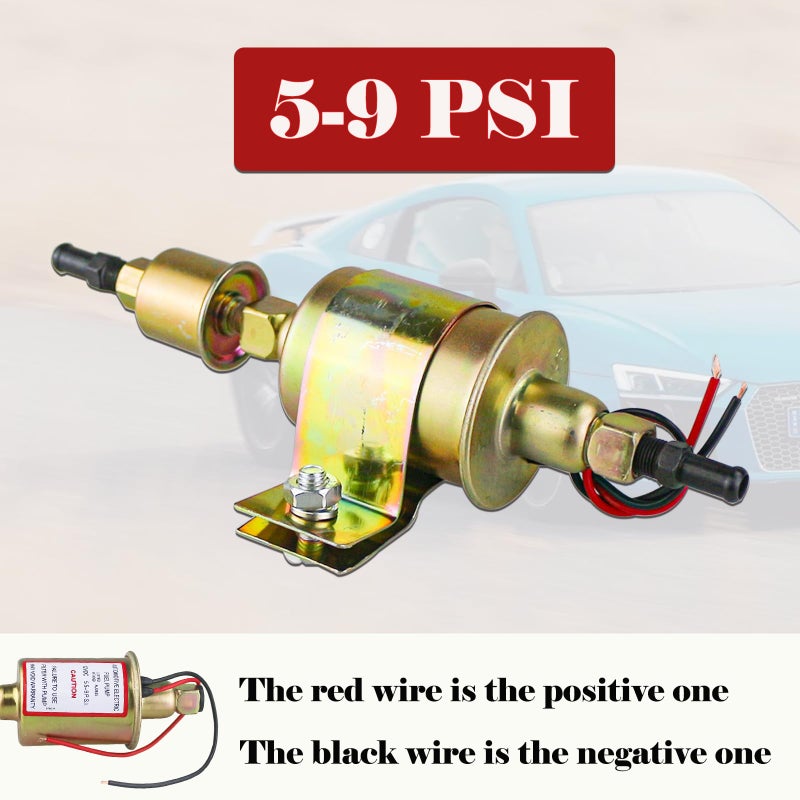 PRUNkuar Universal Electric Fuel Pump 5-9 PSI 30GPH 12V DC E8012S Gasoline and Diesel Fuel Pump for Carburetor Engine E8012S, FD0002, P60430, EP12S, 6414671 - Image 2
