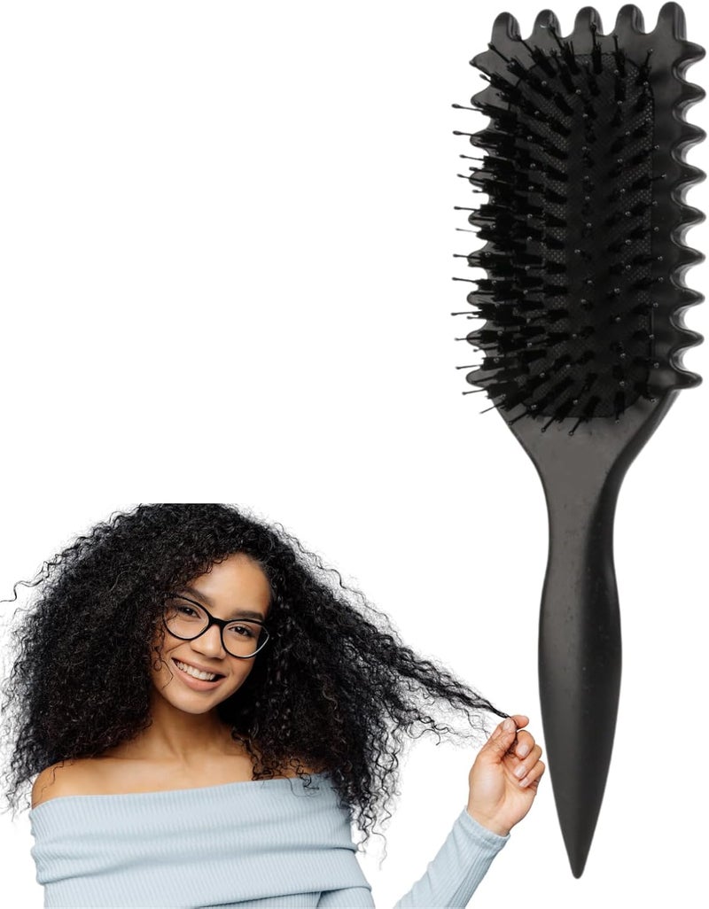 SIXHANS Bounce Curl Defining Brush for Curly Hair - Curl Brush with Ergonomic Design,Versatile Hair Tool for Detangling & Styling,Heat Resistant,Gentle on Hair Ideal for Women & Men-Black - Image 1