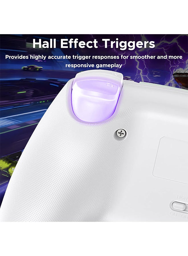 ANT Esports Renewed - GP400 White Wireless Gaming Controller for PC, PS4, PS3, Android, iOS, Steam Deck & Switch |Hall Effect Joysticks|Bluetooth & 2.4GHz Wireless| Dual Vibration |Motion Control | RGB Lighting - Image 3
