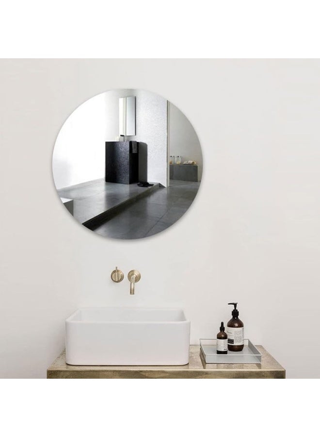TPGP Pack of 2 Self-Adhesive Tile Mirrors, 30 x 30 cm, Round Acrylic Mirrors, Self-Adhesive Flexible Mirrors, Not Glass, DIY Acrylic Wall Decoration, Decorative Mirror, Frameless Wall Mirror  - Image 2