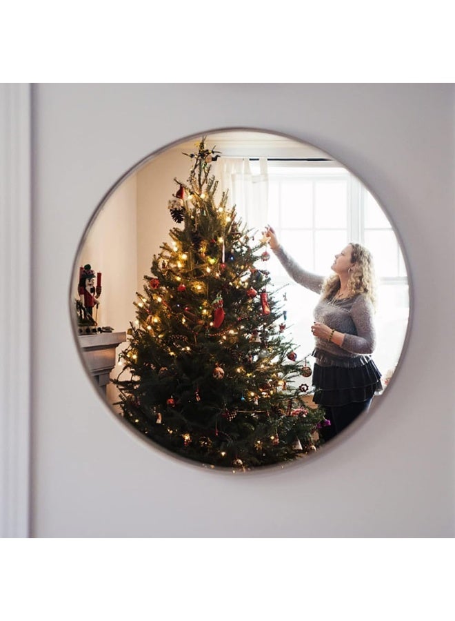 TPGP Pack of 2 Self-Adhesive Tile Mirrors, 30 x 30 cm, Round Acrylic Mirrors, Self-Adhesive Flexible Mirrors, Not Glass, DIY Acrylic Wall Decoration, Decorative Mirror, Frameless Wall Mirror  - Image 3