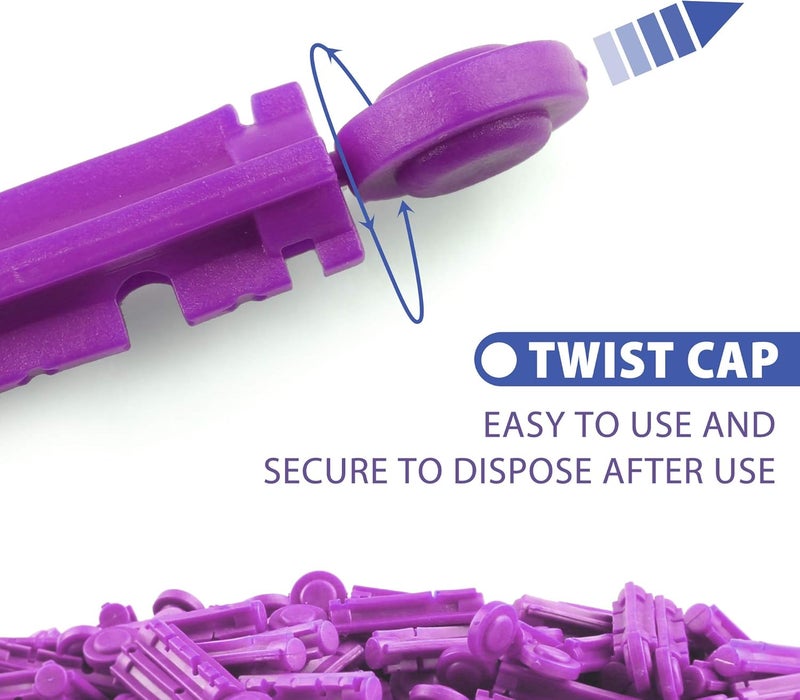 LotFancy Lancets for Blood Testing 30 Gauge 100Count Twist Top Lancets for Glucose Diabetes Testing Sterile Disposable Diabetic Supplies Blood Sugar Test - Image 3