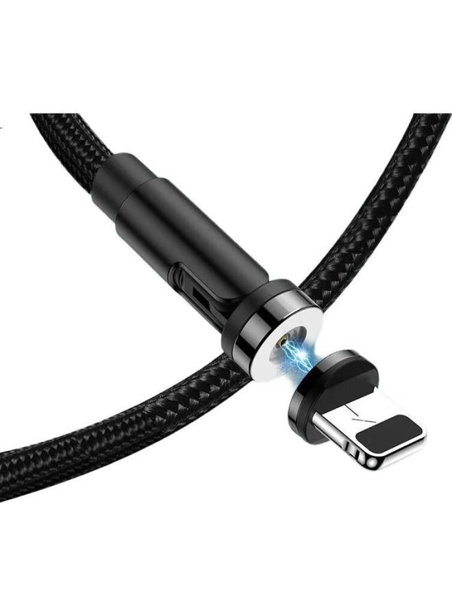 Zitai Magnetic Apple Data Cable Charging Cord For Phone And Gaming, Bendable And Straight Head Switchable, One Cable One Plug [Apple], 1 Meter, Black - Image 2
