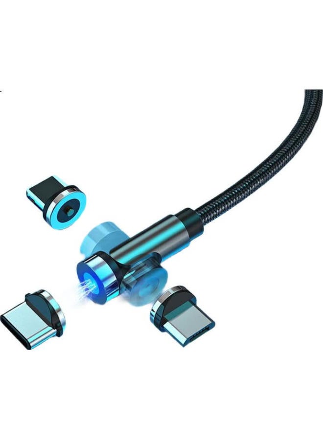 Zitai Magnetic Apple Data Cable Charging Cord For Phone And Gaming, Bendable And Straight Head Switchable, One Cable One Plug [Apple], 1 Meter, Black - Image 3