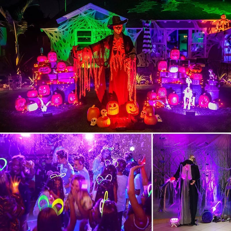 PIZHLO 2 Pack 120W LED Black Light, Blacklight Flood Light with Plug & Switch, IP66 Waterproof Outdoor Black Light Spotlight for Dance Party Fluorescent Poster Body Paint Neon Glow in The Dark Stage Lighting - Image 5