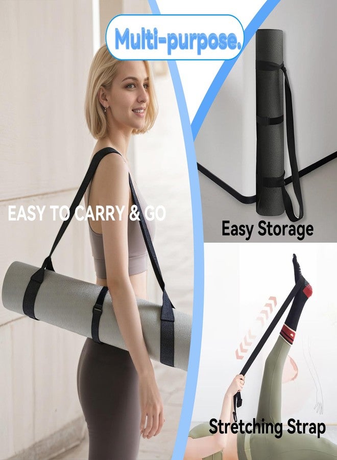 Cidkoth Adjustable Yoga Mat Strap Carrier, Thick Wide Yoga Mat Holder with Hook-and-loop fastener for yoga enthusiast, Travel Gym, Black Non-Slip Yoga Straps for Carrying Mats - Image 2