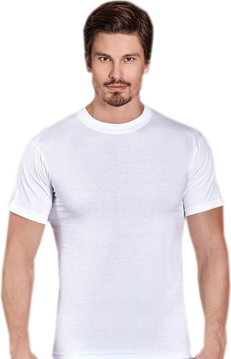 Berrak 1003 6-Pack Economical Package Short Sleeve Zero Collar Men's Undershirt 