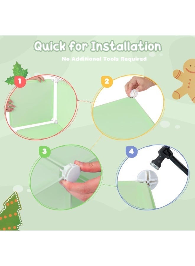 WALALLA 12-Cube Portable Kids Closet Children's Foldable Portable Wardrobe Collapsible Plastic Baby Clothes Large Storage Cabinet Bedroom Nursery Armoire Quick Install - Image 5