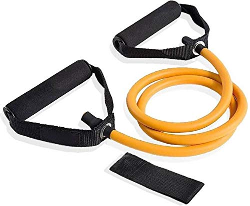 KD Sports Rubber Resistance Toning Tube with Door Anchor for Exercise Home Workout, Strength Training and Weight Loss (15-50 lbs, Yellow) - Image 2