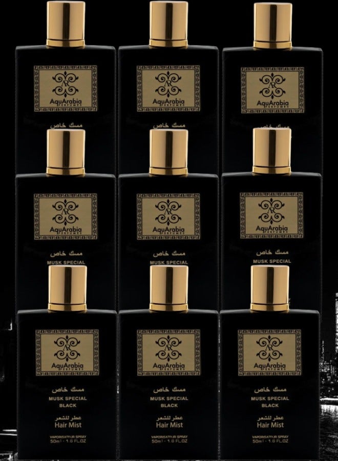 AquArabia 9 Pieces Musk Special Black Hair Mist 50ml  - Image 1
