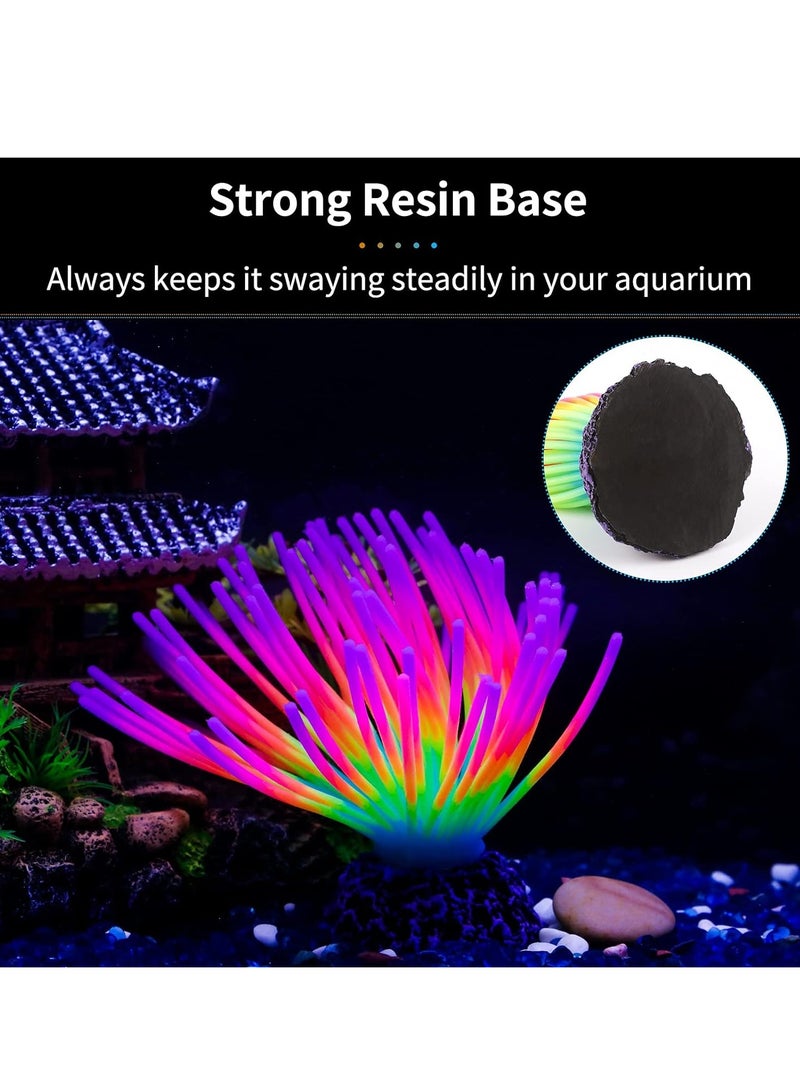 Generic Altheqa 1pc Aquarium Imitative Rainbow Sea Urchin Ball Artificial Silicone Ornament with Glowing Effect for Fish Tank Landscape Decoration  - Image 3