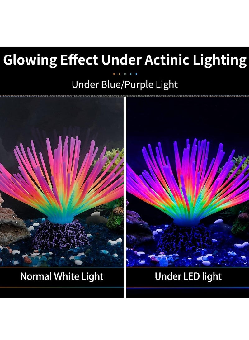 Generic Altheqa 1pc Aquarium Imitative Rainbow Sea Urchin Ball Artificial Silicone Ornament with Glowing Effect for Fish Tank Landscape Decoration  - Image 4