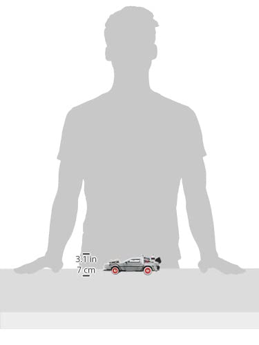 Jada Toys ألعاب جادا، العودة إلى المستقبل الجزء الثالث: آلة الزمن مع مركبة بحجم 1:24 مضيئة، فضية للبالغين من الجنسين - Image 3