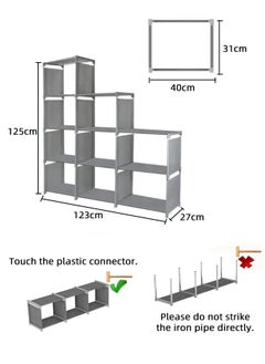 MIXDE Cube Storage 9 Cubes Closet Storage Shelf DIY Wall Cabinet Bookshelf Plastic Square Storage Rack Suitable for Bedroom Living Room Office  - Image 5
