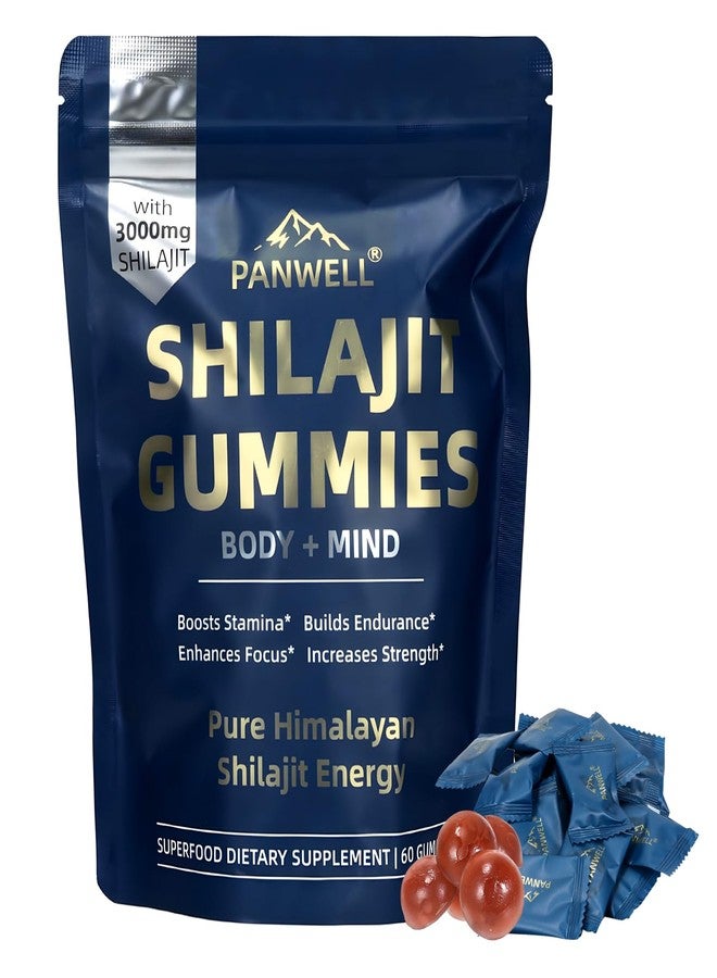 PANWELL Shilajit Gummies, gummy supplements，shilajit for men gummies，shilajit for women gummies，Seamoss & Turmeric | Zero Sugar Energy, Cortisol Balance, Sleep, Immune & Overall Health Support – 60 Gummies - Image 1