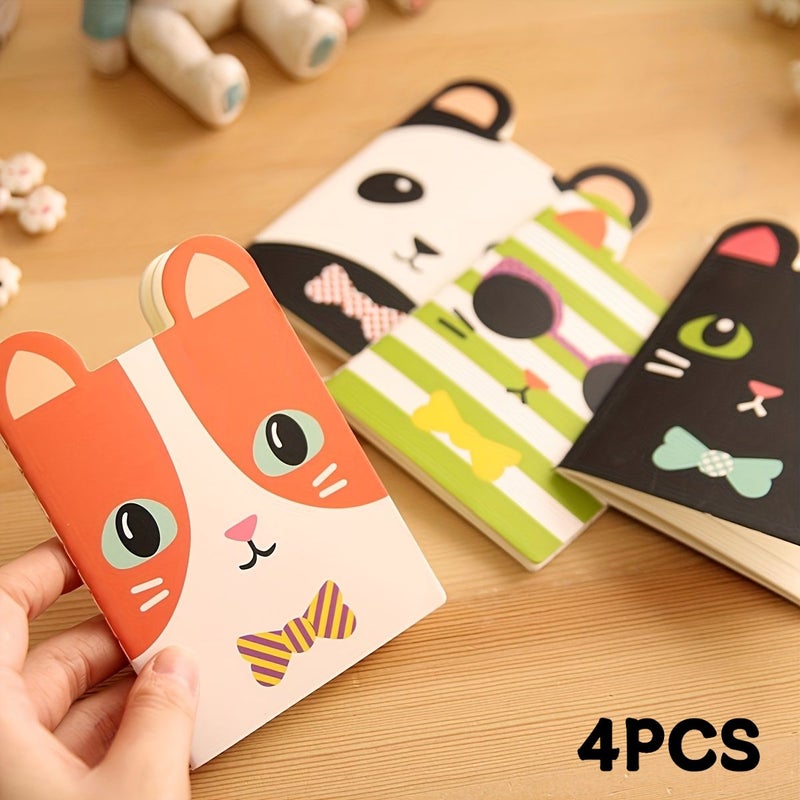 Set Of 4 Animal Themed Pocket Notebooks Mini Notepads Softcover Creative Gift - Image 2