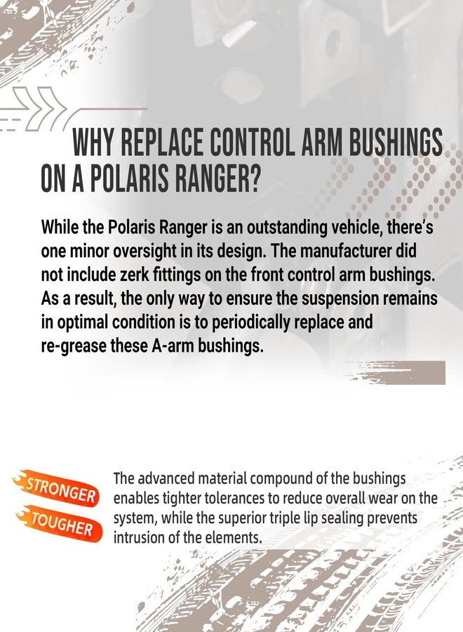 جلبات عمود ذراع التعليق السفلي الأمامي أو الخلفي من DCOMA متوافقة مع بولاريس - Image 4
